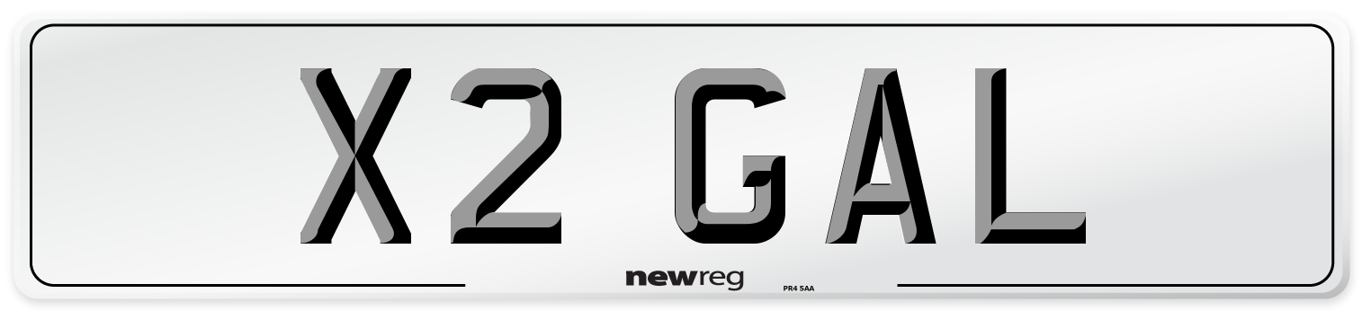 X2 GAL Number Plate from New Reg